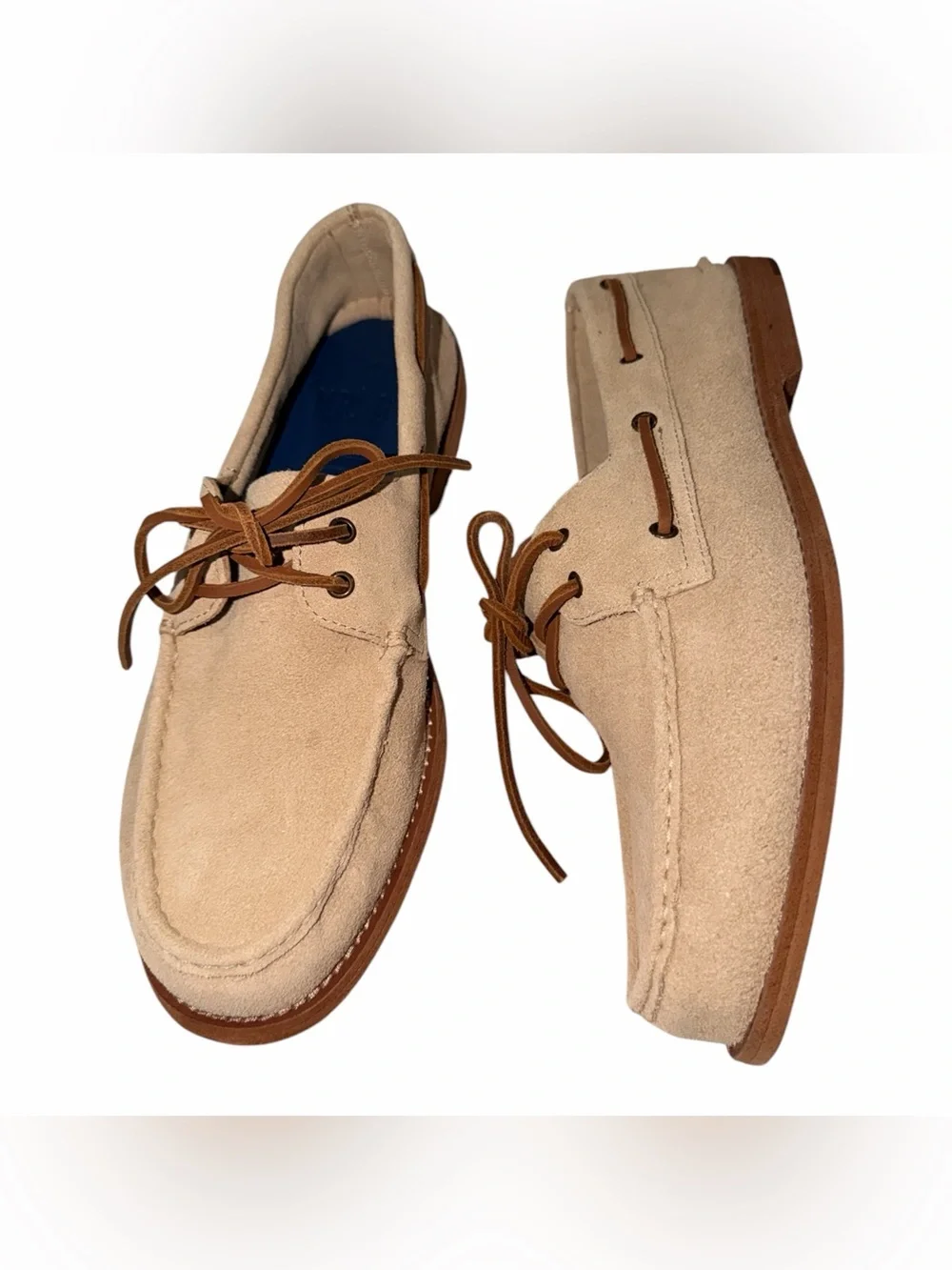 NEW Aldo Mr. B’s Beige Suede Boat Shoes Men’s Leather Lace-Up Moccasins Slip On